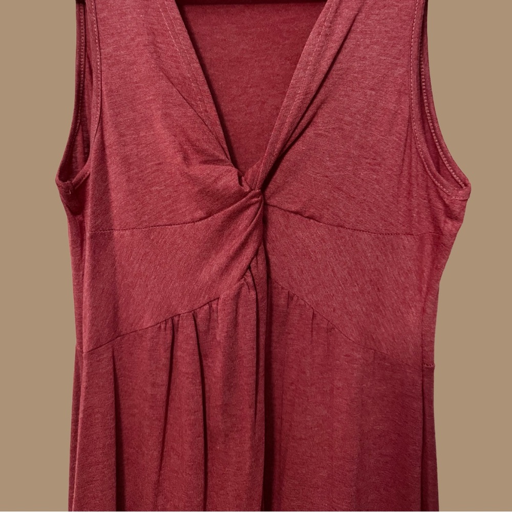 BOGO! Twist-Front Midi Dress in Dusty Rose - Picture 4 of 7